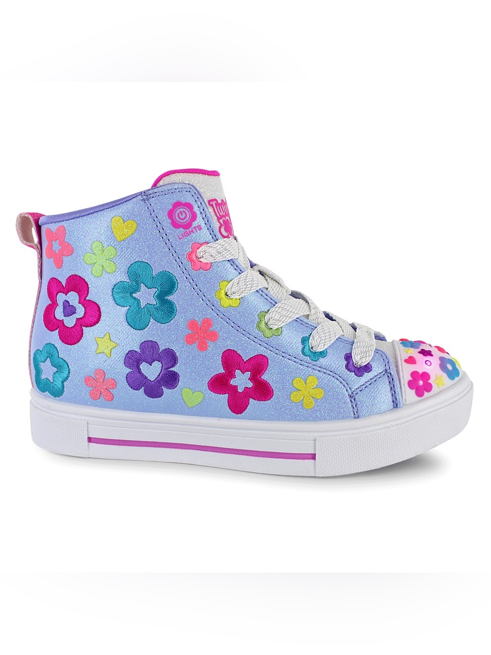 Skechers Twinkle Sparks Super Blossom Girls Adaptive Light-Up Shoes Various size